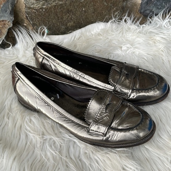 Tory Burch Clatyon Loafers Metallic Color Anthracite size 8 - Picture 3 of 7